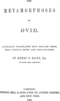 The Metamorphoses of Ovid, Books I-VII - Ovid